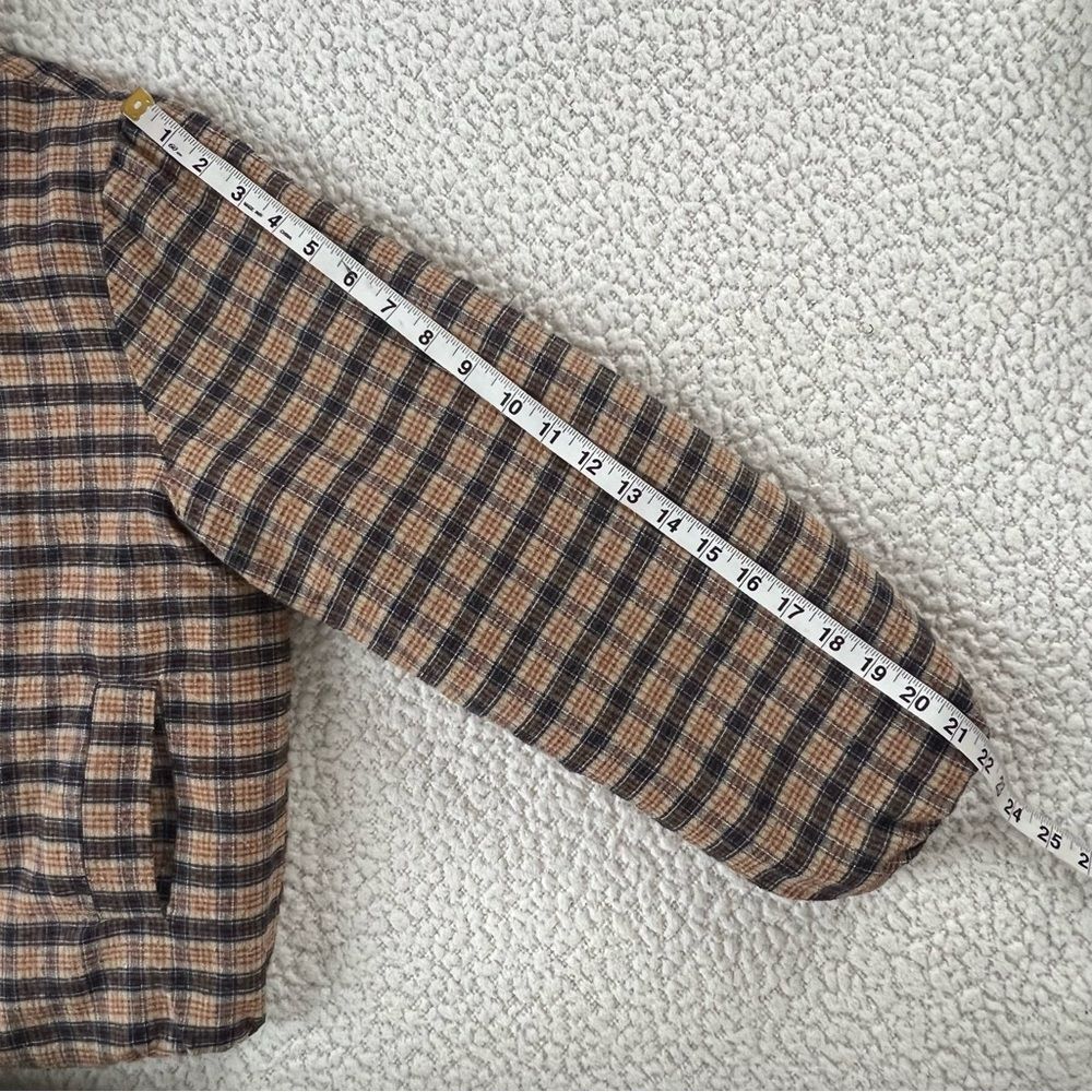 Shein Flannel Quilted Plaid Puffer Cropped  Women's Shacket Jacket Coat Size M - Picture 11 of 16